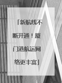 新航线不断开通！厦门港航运网络更丰富