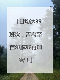 日均达39班次，青岛至首尔航线再加密！