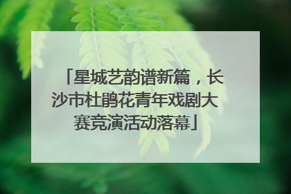 星城艺韵谱新篇，长沙市杜鹃花青年戏剧大赛竞演活动落幕
