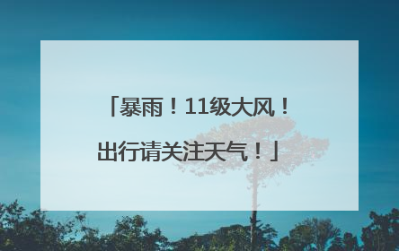暴雨！11级大风！出行请关注天气！
