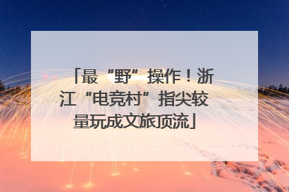 最“野”操作！浙江“电竞村”指尖较量玩成文旅顶流