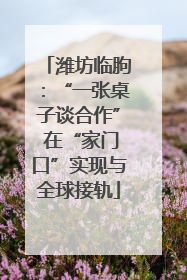 潍坊临朐：“一张桌子谈合作” 在“家门口”实现与全球接轨