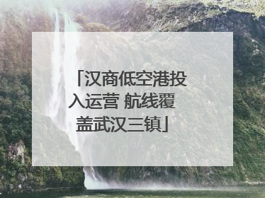 汉商低空港投入运营 航线覆盖武汉三镇
