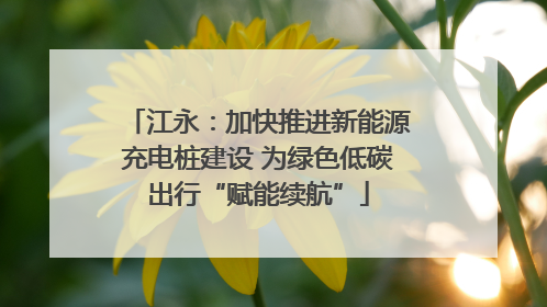 江永：加快推进新能源充电桩建设 为绿色低碳出行“赋能续航”