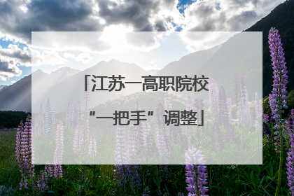 江苏一高职院校“一把手”调整