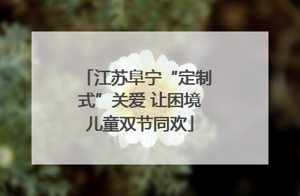 江苏阜宁“定制式”关爱 让困境儿童双节同欢