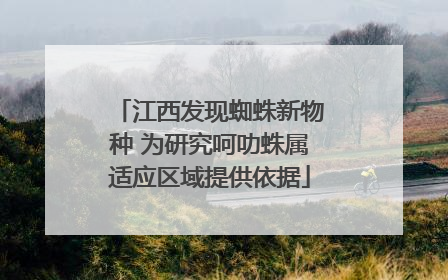 江西发现蜘蛛新物种 为研究呵叻蛛属适应区域提供依据