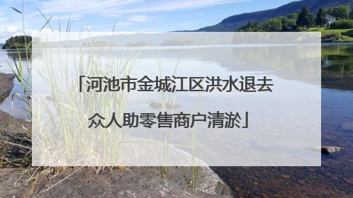 河池市金城江区洪水退去 众人助零售商户清淤