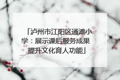 泸州市江阳区通滩小学：展示课后服务成果 提升文化育人功能
