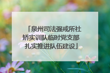 泉州司法强戒所社矫实训队临时党支部扎实推进队伍建设