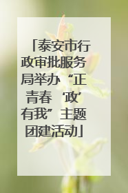 泰安市行政审批服务局举办“正青春‘政’有我”主题团建活动