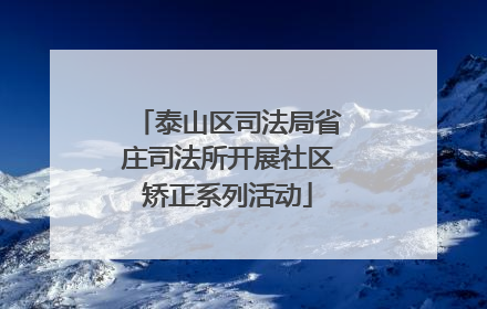 泰山区司法局省庄司法所开展社区矫正系列活动