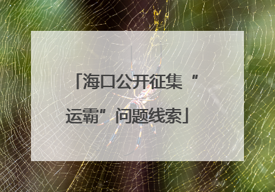 海口公开征集“运霸”问题线索