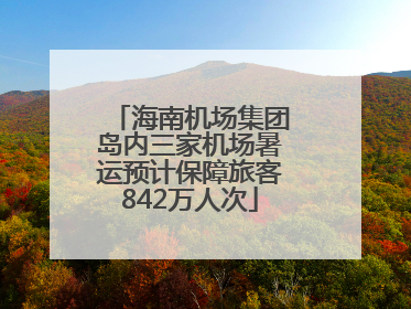 海南机场集团岛内三家机场暑运预计保障旅客842万人次