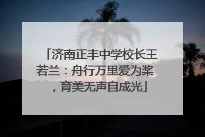 济南正丰中学校长王若兰：舟行万里爱为桨，育美无声自成光