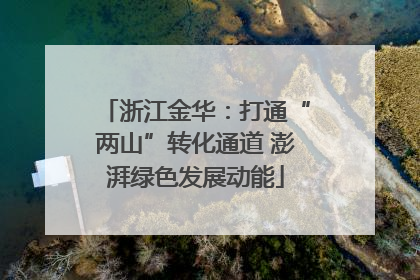 浙江金华：打通“两山”转化通道 澎湃绿色发展动能