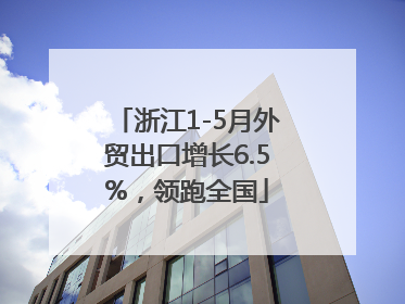 浙江1-5月外贸出口增长6.5%，领跑全国