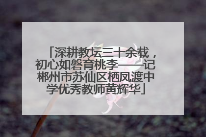 深耕教坛三十余载，初心如磐育桃李——记郴州市苏仙区栖凤渡中学优秀教师黄辉华
