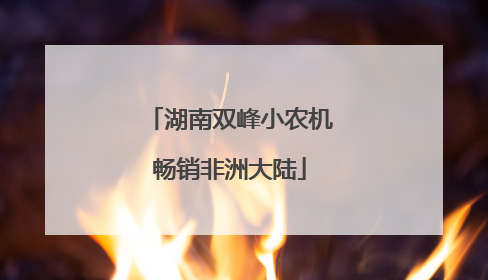湖南双峰小农机畅销非洲大陆