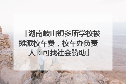湖南岐山镇多所学校被摊派校车费，校车办负责人：可找社会赞助