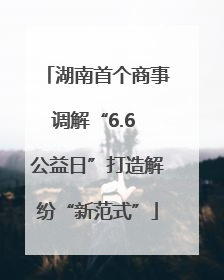 湖南首个商事调解“6.6 公益日”打造解纷“新范式”