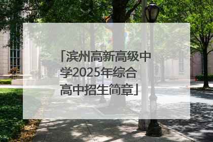 滨州高新高级中学2025年综合高中招生简章