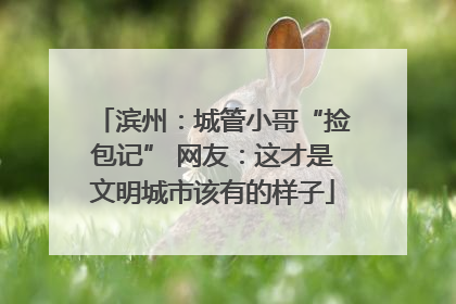 滨州：城管小哥“捡包记” 网友：这才是文明城市该有的样子