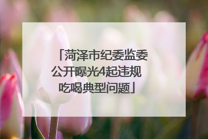 菏泽市纪委监委公开曝光4起违规吃喝典型问题
