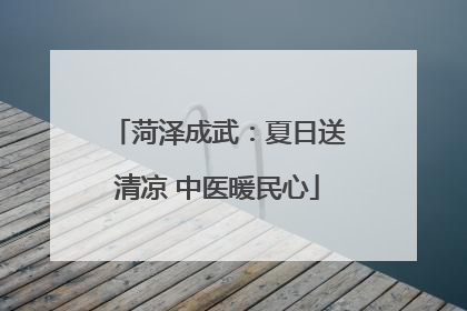 菏泽成武：夏日送清凉 中医暖民心