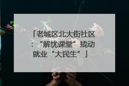 老城区北大街社区：“解忧课堂”撬动就业“大民生”