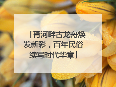 胥河畔古龙舟焕发新彩，百年民俗续写时代华章