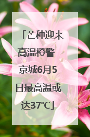 芒种迎来高温橙警 京城6月5日最高温或达37℃