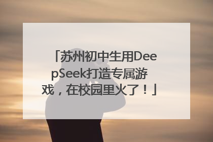 苏州初中生用DeepSeek打造专属游戏，在校园里火了！