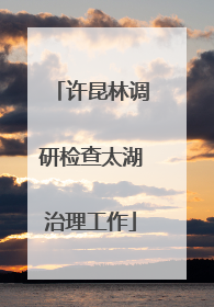 许昆林调研检查太湖治理工作