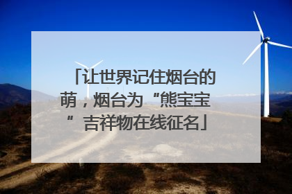 让世界记住烟台的萌，烟台为“熊宝宝”吉祥物在线征名