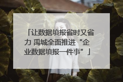 让数据填报省时又省力 禹城全面推进“企业数据填报一件事”