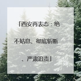 西安再表态：绝不姑息、彻底斩断、严肃追责