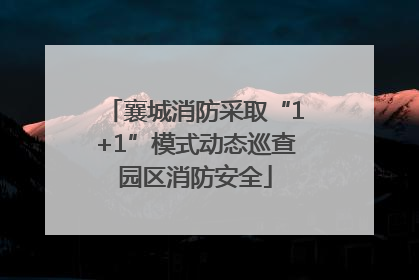 襄城消防采取“1+1”模式动态巡查园区消防安全