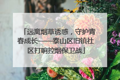 远离烟草诱惑，守护青春成长——泰山区旧镇社区打响控烟保卫战