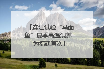 连江试验“马面鱼”夏季高温混养 为福建首次