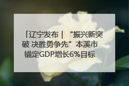 辽宁发布｜“振兴新突破 决胜勇争先”本溪市锚定GDP增长6%目标推进十项重点工作