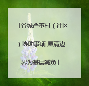 谷城严审村（社区）协助事项 厘清边界为基层减负