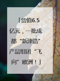 货值6.5亿元，一批成都“新津造”产品组团“飞向”欧洲！