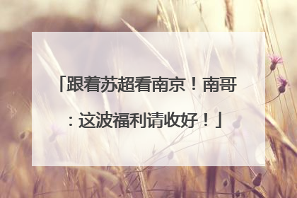 跟着苏超看南京！南哥：这波福利请收好！