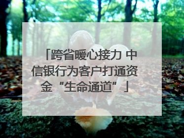 跨省暖心接力 中信银行为客户打通资金“生命通道”