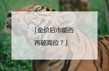 金价后市能否再破高位？