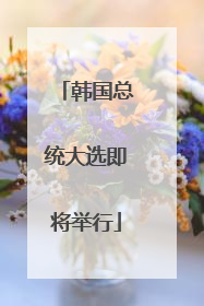韩国总统大选即将举行