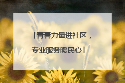 青春力量进社区，专业服务暖民心