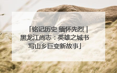 铭记历史 缅怀先烈｜黑龙江尚志：英雄之城书写山乡巨变新故事