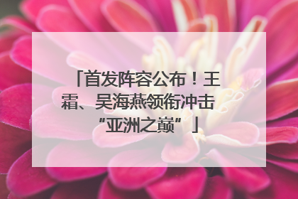 首发阵容公布！王霜、吴海燕领衔冲击“亚洲之巅”